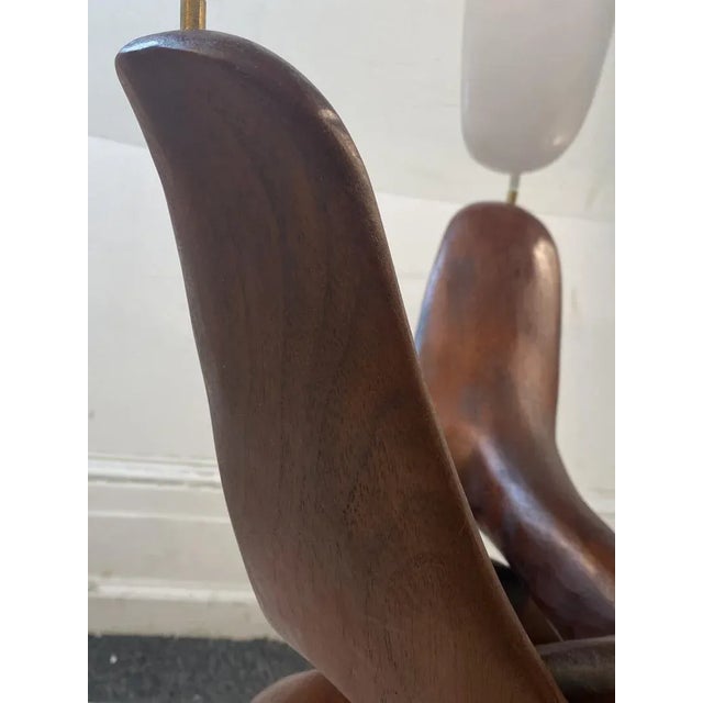 1950s Modernist Organic Sculpted Interlocking Wood Table Attributed to Vladimir Kagan For Sale - Image 12 of 13