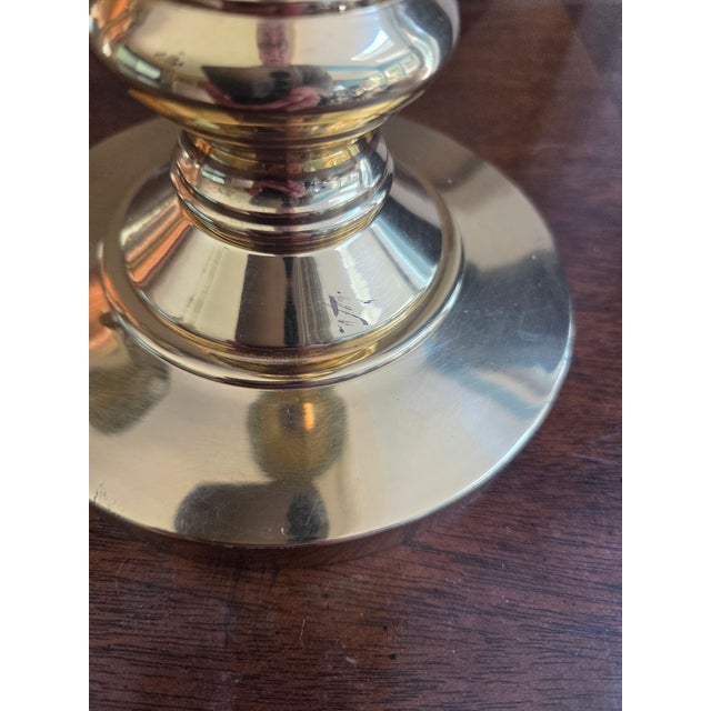 Vintage Barley Twist Brass Lamps - A Pair For Sale - Image 15 of 17