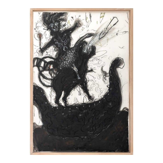 Robert Dandarov Monster Riding a Beast Mixed Media For Sale