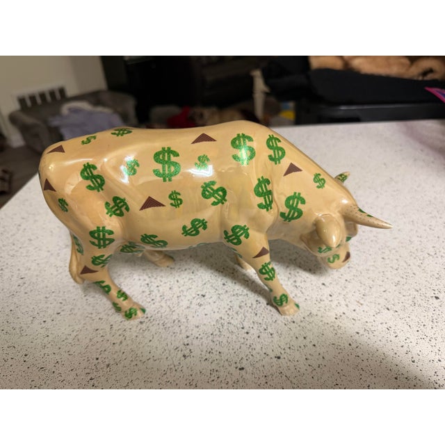 "Very Rare" Cowparade "Mad Money Cow" Large 2002 For Sale - Image 4 of 7