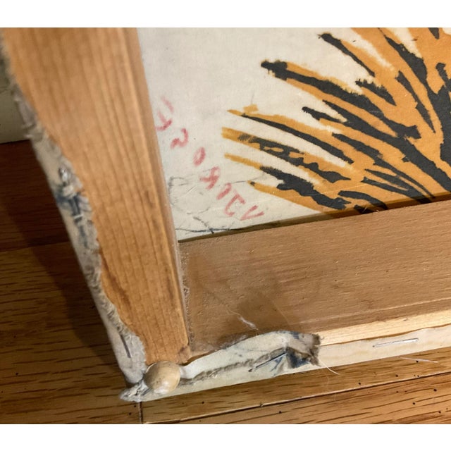 Vintage Large African Batik on Stretcher Artist Signed Wall Art Giraffes and Kudus For Sale - Image 12 of 13