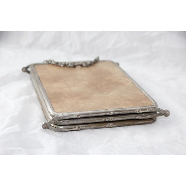 Silver Vintage French Barber Mirror, 1950s For Sale - Image 8 of 16