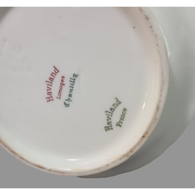 Vintage Limoges France Haviland Chantilly Hand Painted Porcelain Floral Decanter For Sale - Image 6 of 9
