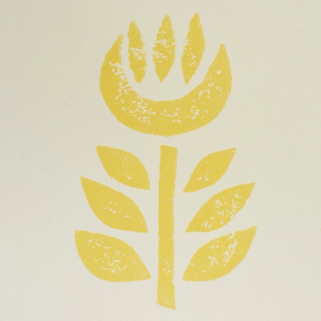 Mid-Century Modern Schumacher Rosenborg Wallpaper in Yellow For Sale - Image 3 of 5