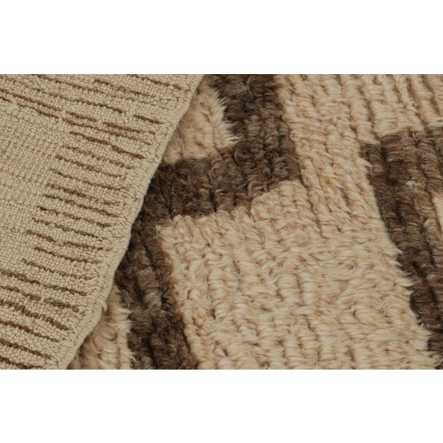 Textile Vintage Tulu Rug in Beige, With Brown Geometric Patterns, From Rug & Kilim For Sale - Image 7 of 7