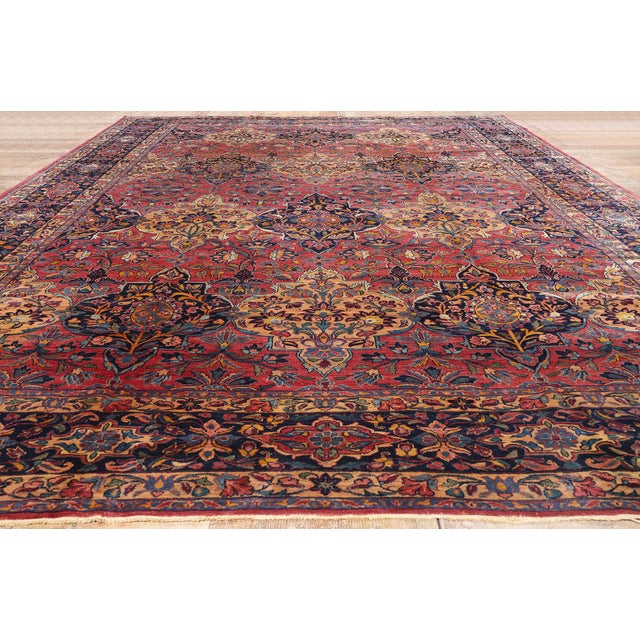 Red Antique Persian Lilihan Rug, 11'06 X 17'04 For Sale - Image 8 of 9