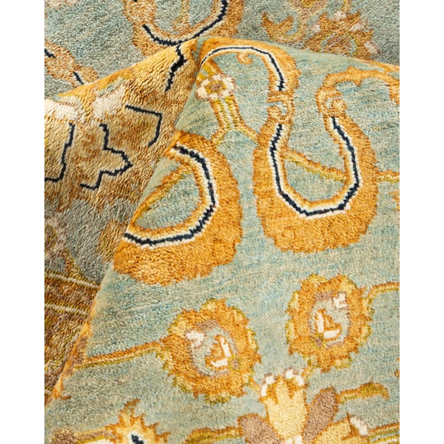 Textile Eclectic, One-of-a-Kind Hand-Knotted Area Rug in Light Blue, 8' 1" x 10' 4" For Sale - Image 7 of 8