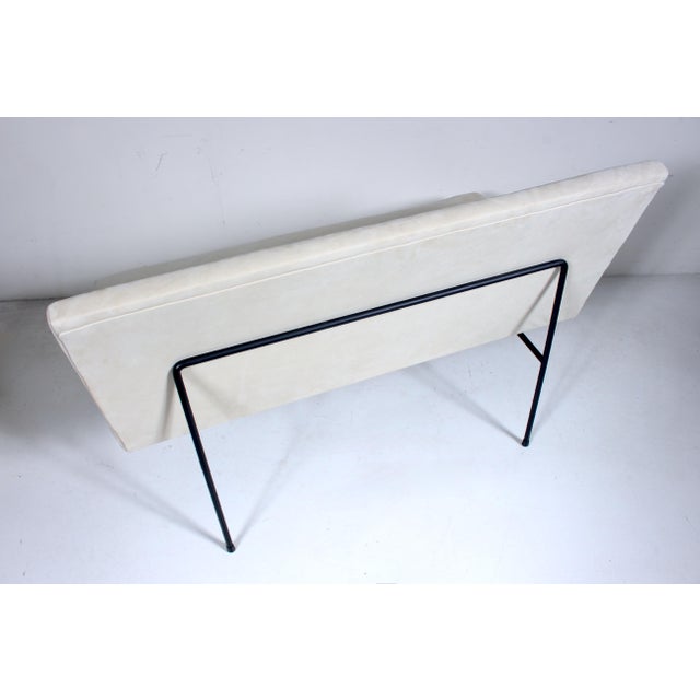 Mid 20th Century Milo Baughman for Pacific Iron Style Suede and Iron Settee For Sale - Image 12 of 18