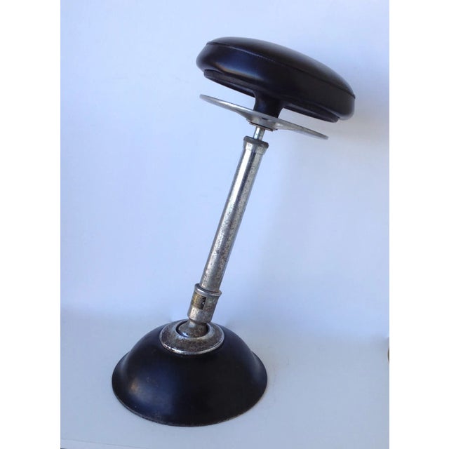 Mid-Century Modern C.1930's-50's Industrial Chrome & Black Pivoting Stool For Sale - Image 3 of 11