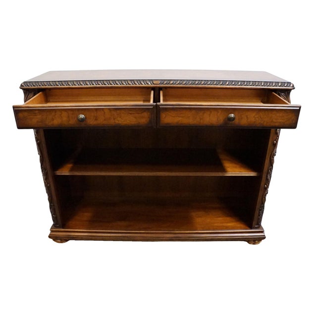 Early 21st Century Hooker Furniture Seven Seas Collection Walnut Old World Mediterranean 56" Open Cabinet Console Table 500-50-311 For Sale - Image 5 of 13