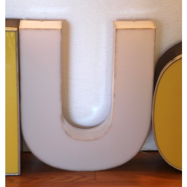 Mid-Century Moderb Illuminated Dude Letters, 1970s, Set of 4 For Sale - Image 4 of 8