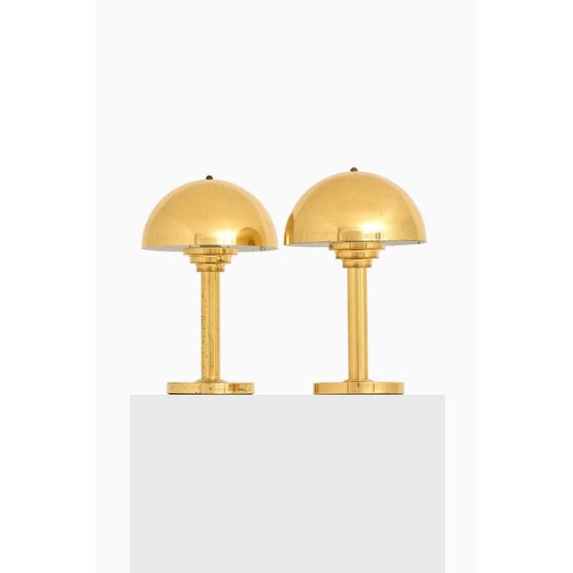 Metal Table Lamps in Brass, 1950s, Set of 2 For Sale - Image 7 of 7