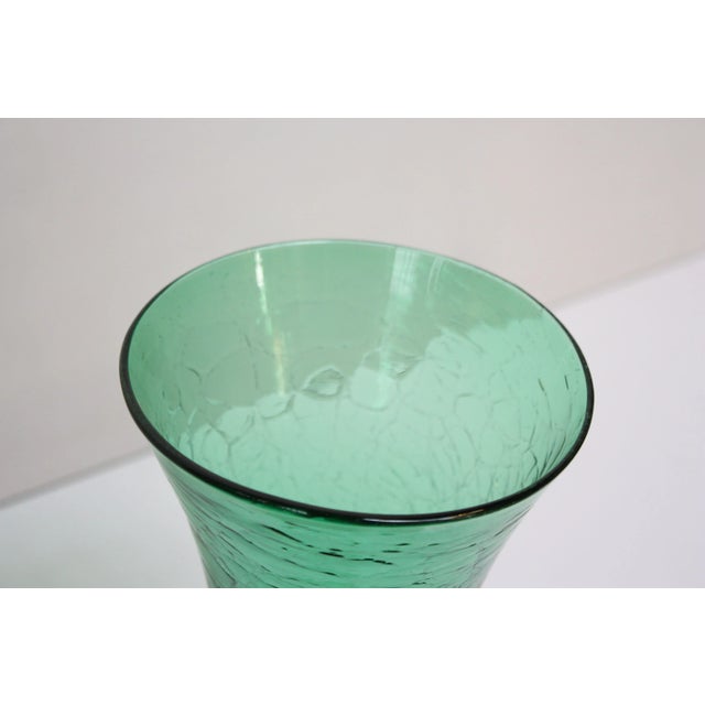 Green Wayne Husted for Blenko Green Crackle 'Sheaf' Vase Model 5519-M For Sale - Image 8 of 8