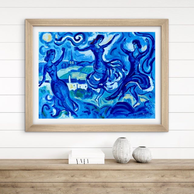 Blue Moon Dancers – Original Oil Painting of Female Figures For Sale - Image 8 of 9