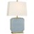 Thomas O'Brien by Visual Comfort Signature Monique 20" Table Lamp in Silk Blue with Linen Shade For Sale