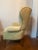 Khaki Tufted Wingback Chair in Italian Suede With French Nailheads For Sale - Image 8 of 11