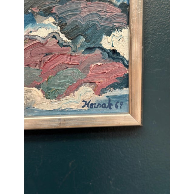 Allan Horsak, Coastal Landscape, 1969, Oil Painting on Canvas, Framed For Sale - Image 10 of 14
