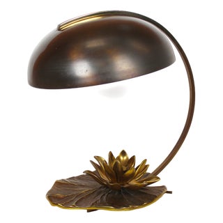 Vintage Lily Table Lamp in Bronze from Maison Charles, 1960s For Sale
