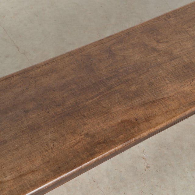 Early 20th Century Early 20th Century French Chestnut Trestle Bench For Sale - Image 5 of 13