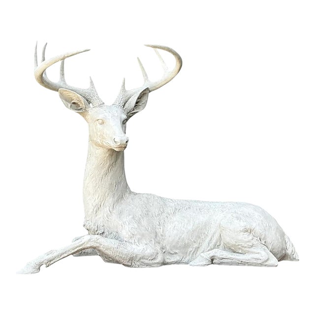 Vintage Life Size Deer Sculpture For Sale