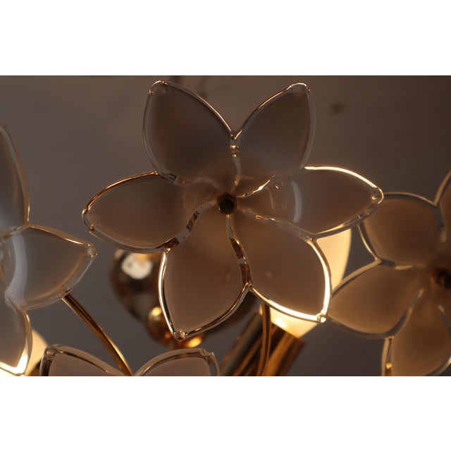 Austrian White Murano Flowered Glass Hanging Lamp, 1990s For Sale - Image 15 of 18