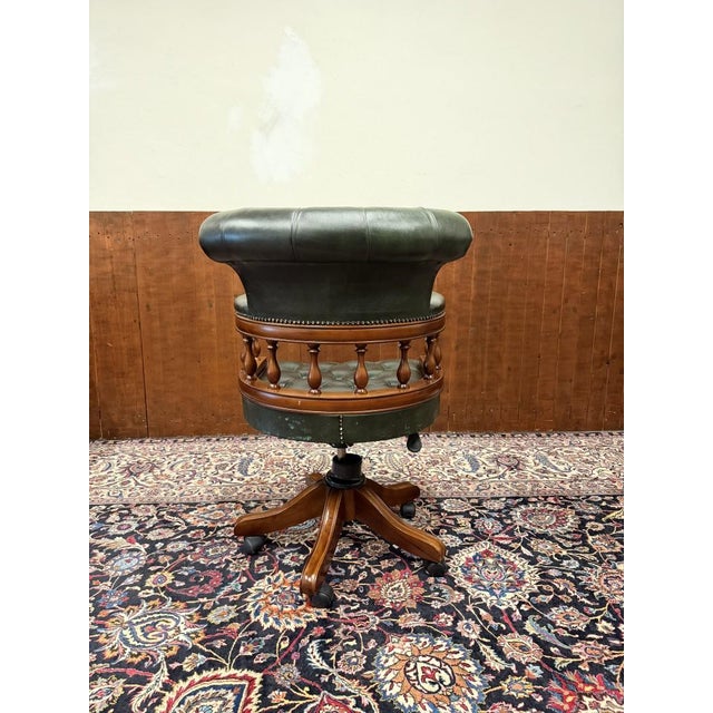 English Chesterfield Office Chair For Sale - Image 4 of 8