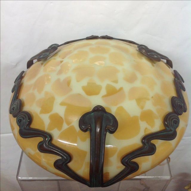 Art Nouveau Gustav Gurschner Art Nouveau Pendant & Loetz Shade For Sale - Image 3 of 5