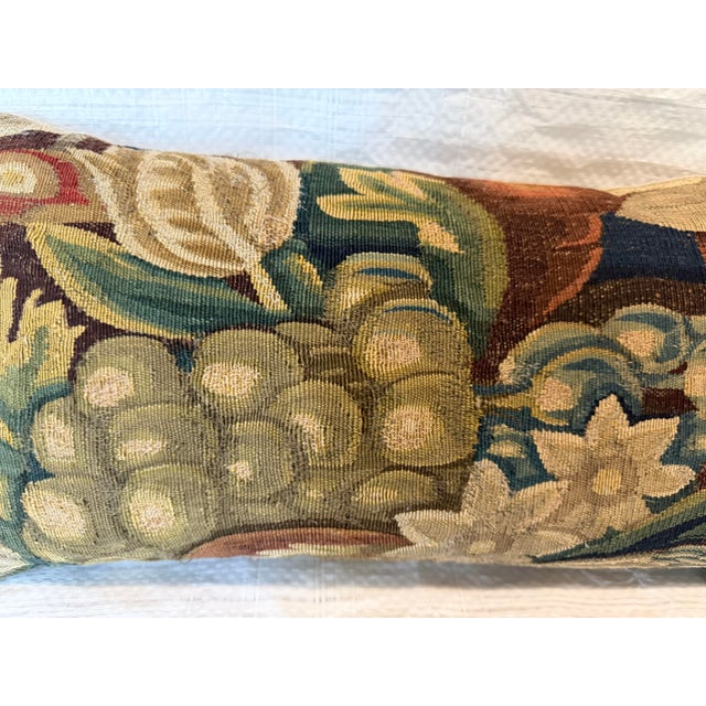 16th Century Renaissance Brussels Tapestry Pillow Depicting Fruit and Floral Motifs For Sale - Image 5 of 7