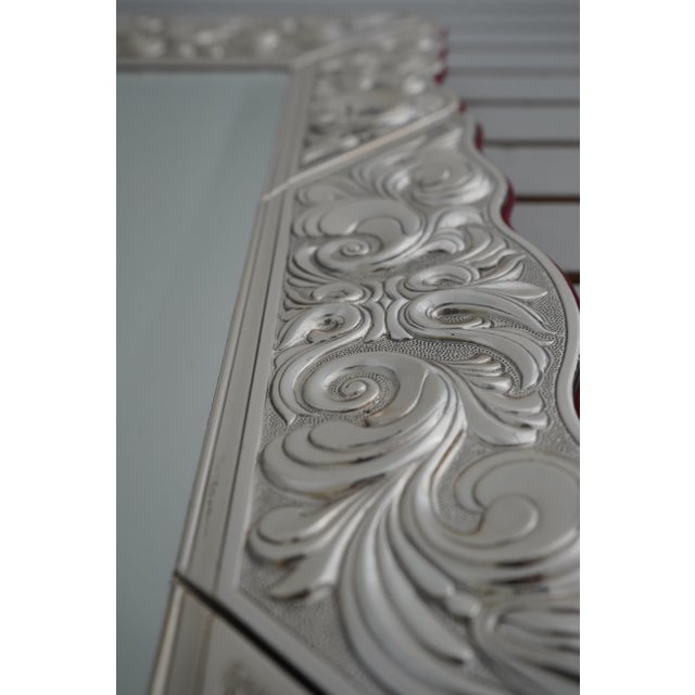 Glass Midas Stunning Sterling Silver French Style Stand Up Dressing Mirror For Sale - Image 7 of 8