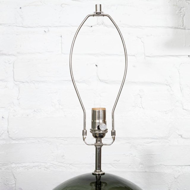 Spherical smoked glass table lamp For Sale In New York - Image 6 of 7