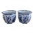 Pair of Blue & White Chinoiserie Porcelain Planters With Scalloped Form For Sale