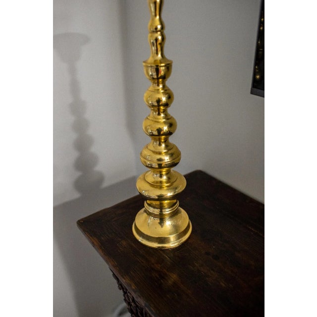 Vintage large brass candlestick holder (from Japan) Measures 18” tall, 4.75” bottom diameter