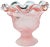 Stunning soft pink glass vase with an intricate textured floral design and ornate details. Marked: Viking Handmade. This...