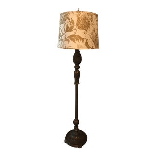 Acanthus Style Floor Lamp With Jamie Young Shade For Sale