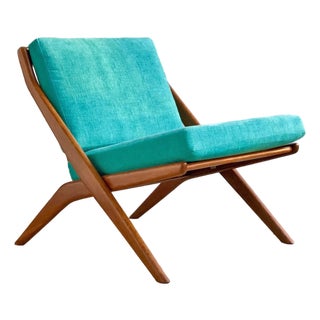 1960s Mid-Century Modern Folke Ohlsson "Scissor" Sculpted Chair for Dux For Sale