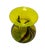 Vintage Yellow Glass Vase With Brown Swirl For Sale - Image 4 of 10
