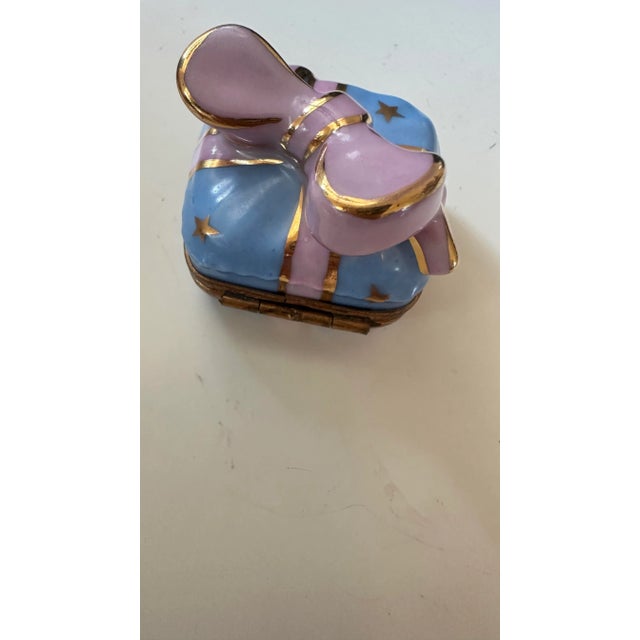 Metal 1990s Limoges Porcelain Gift Trinket Box Signed For Sale - Image 7 of 10