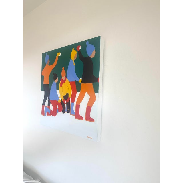 "Snow Play" Modern Oil Painting, by Jennifer Hohlfelder For Sale - Image 9 of 9