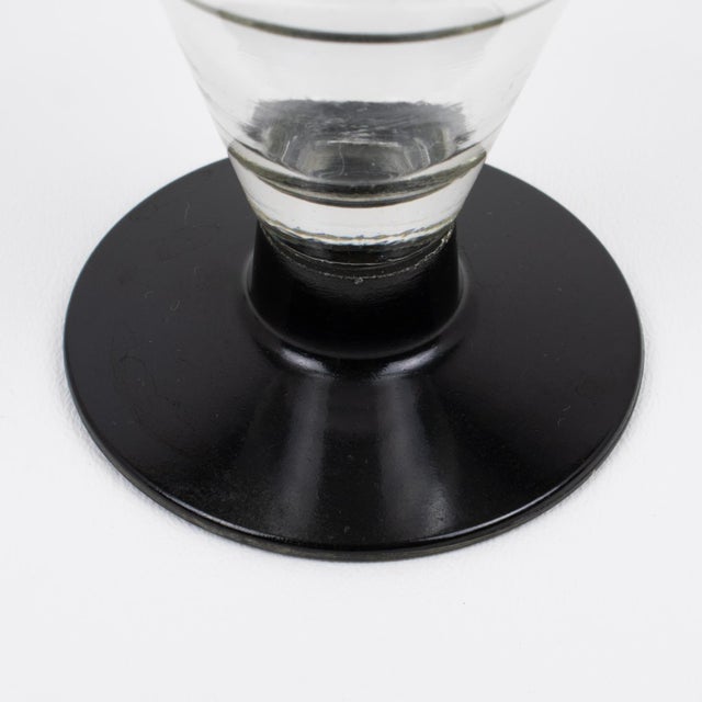 1910s Hand-Blown Glass and Bakelite Absinthe Glasses, 3 pieces, France 1910s For Sale - Image 5 of 10