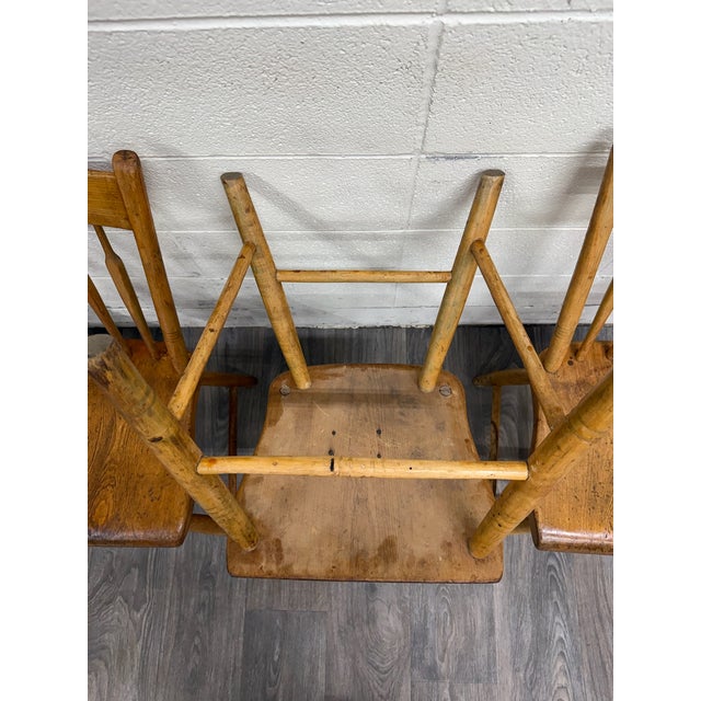 Antique Windsor Farmhouse Arrowback Plank Seat Dining Chairs For Sale - Image 11 of 11