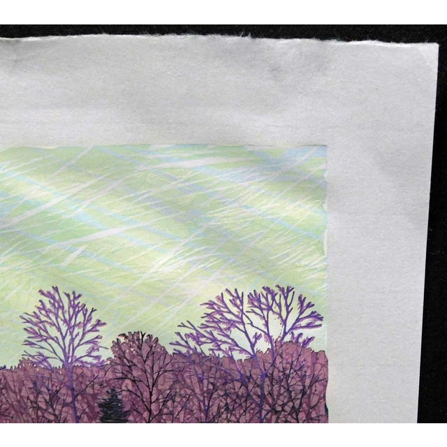 Gordon Mortensen "A Gold January" Limited Edition Reduction Woodcut Hand Signed For Sale - Image 4 of 6