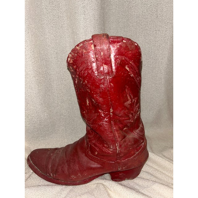 2000 - 2009 Vintage Mexican Concrete Cowboy Boot Sculpture & Planter For Sale - Image 5 of 6