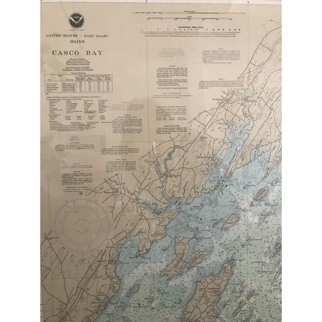 Vintage Casco Bay Maine Framed Map Chairish
