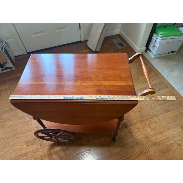 1980s Carl Forslund Serving Cart - Cherry Wood For Sale - Image 5 of 11