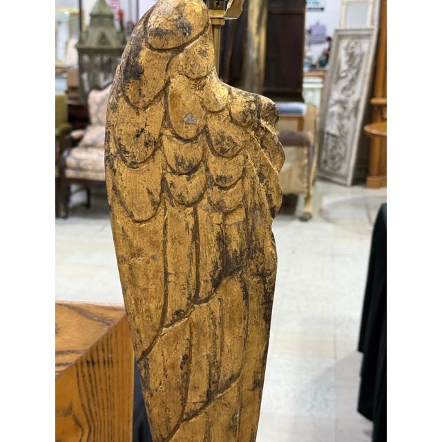 1970s 1970s Pair of Angel Wing Gilt Wood Lamps For Sale - Image 5 of 5