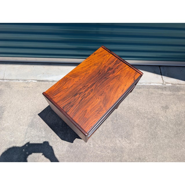 Wood Danish Mid Century Modern Rosewood Nightstand/End Table, C1960s For Sale - Image 7 of 11