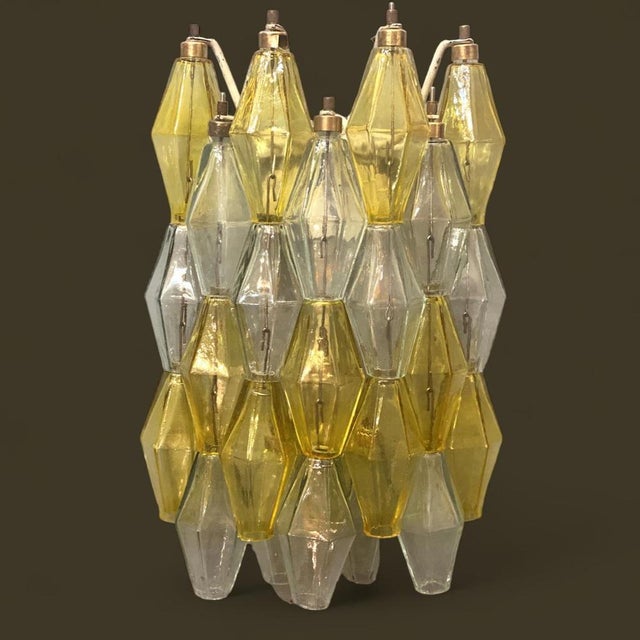 Yellow and Clear Poliedri Sconces by Carlo Scarpa for Venini, 1980s For Sale - Image 6 of 15