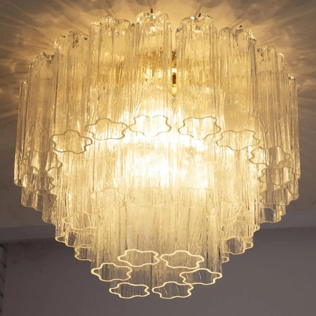 1990s Large Ceiling Light with Murano Trunci Glass, Italy, 1990s For Sale - Image 5 of 12