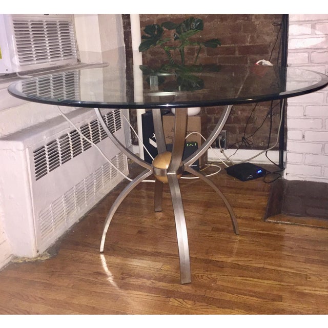 Ethan Allen Radius Collection Glass Dining Table Chairish