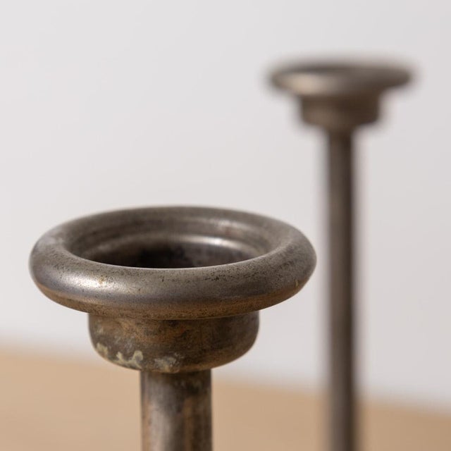 1940s French Sculptural Silver Candelabra For Sale - Image 9 of 9